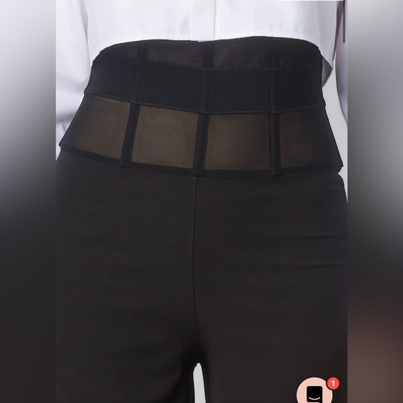 Murmur Sheer Waist Corset Pants Mesh FRAME TROUSERS palazzo wide leg boning mur - Picture 6 of 16